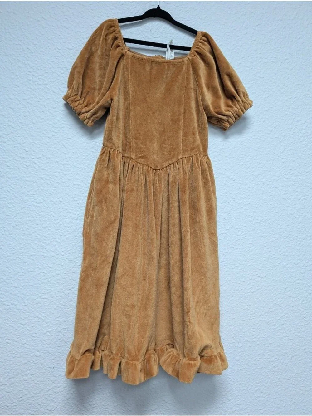 Kate Quinn Organic Cotton Dijon Velour Princess Dress 6Y Brown